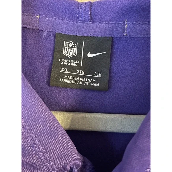 Men's 3XL NWOT Minnesota Vikings Nike Sideline Performance Hoodie‎ Purple